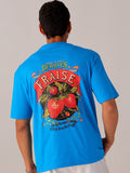 The Indian Garage Co Men Back Printed Boxy Oversized Round Neck Pure Cotton T-shirt