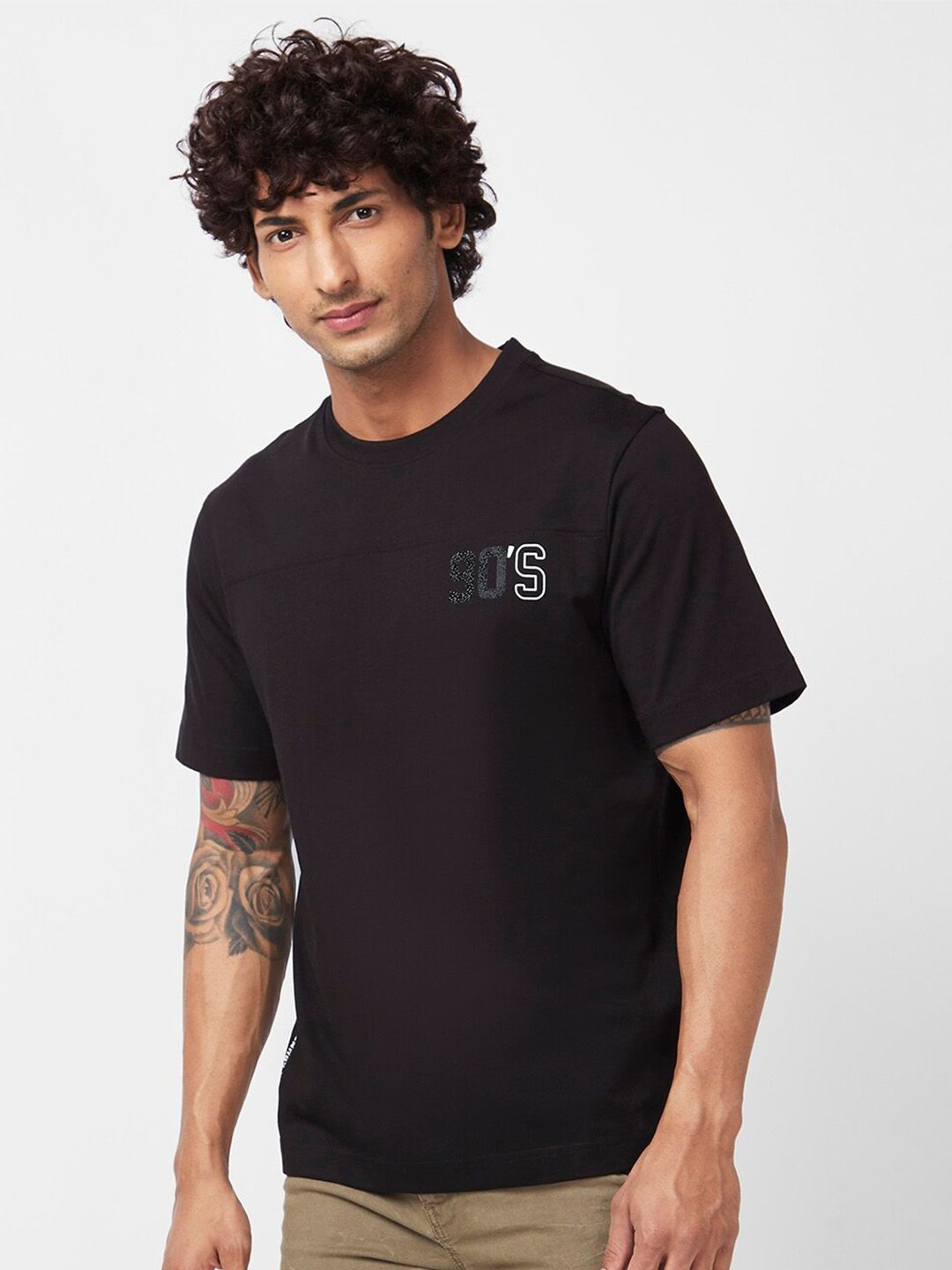 SPYKAR Round Neck Relaxed Fit Cotton T-Shirt
