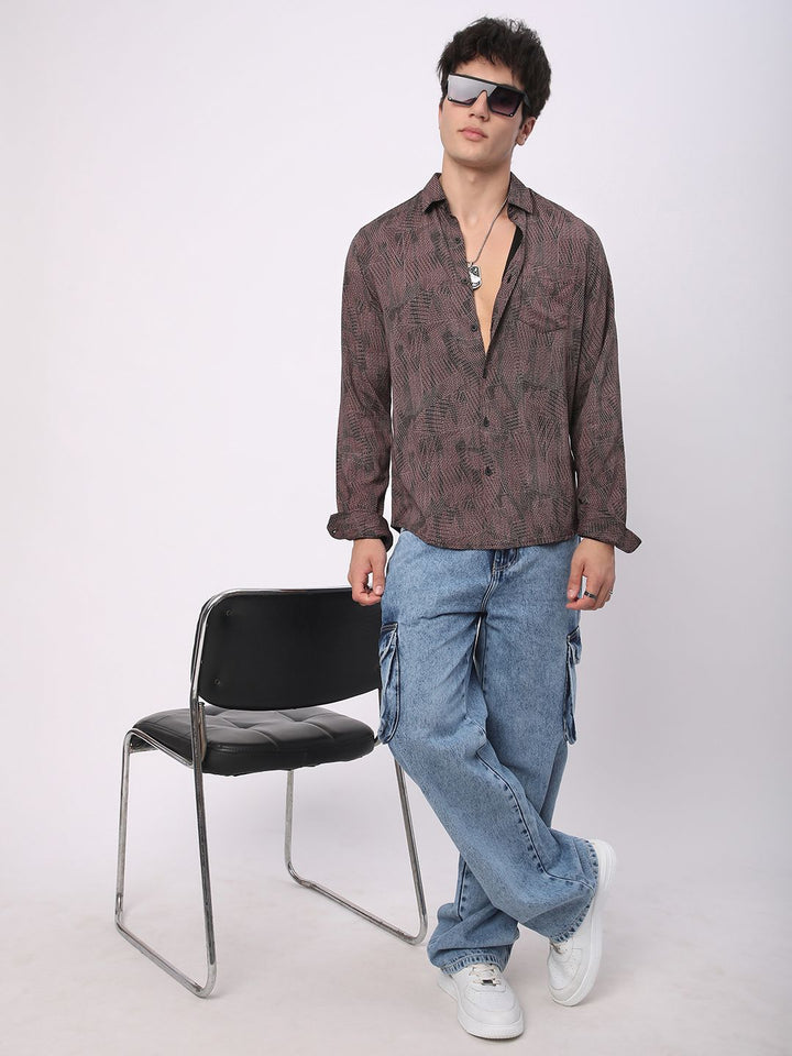 VASTRADO Men Classic Slim Fit Opaque Printed Casual Shirt