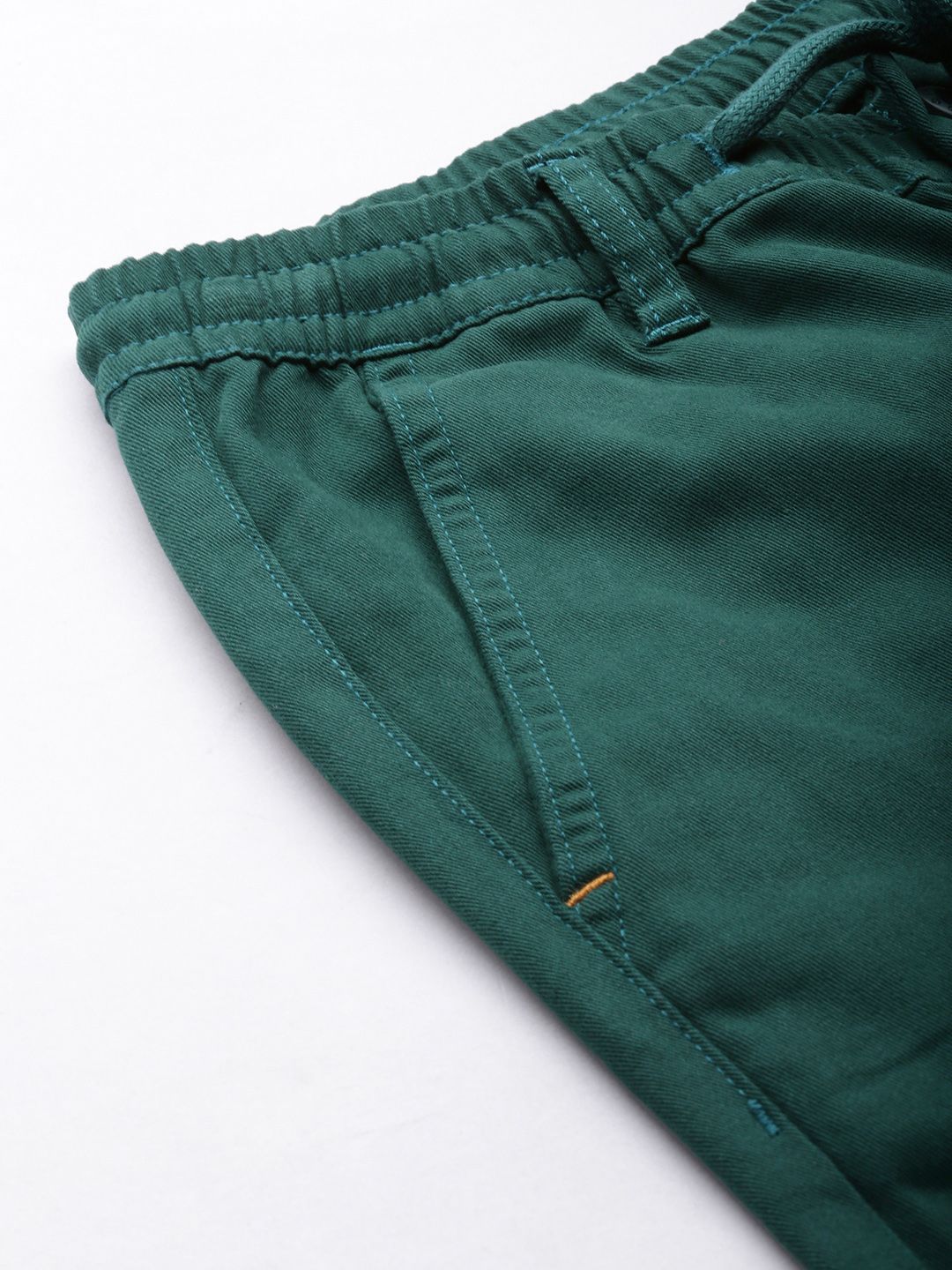 The Indian Garage Co Men Teal Slim Fit Chinos Trousers