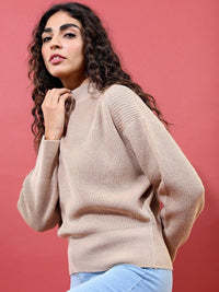 Tokyo Talkies Women Nude-Coloured Pullover