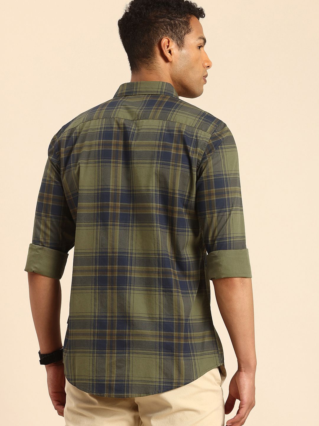 Being Human Slim Fit Checked Pure Cotton Casual Shirt