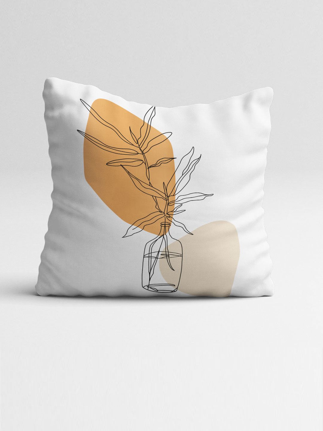 STITCHNEST Pink & Yellow Set of 5 Floral Square Cushion Covers