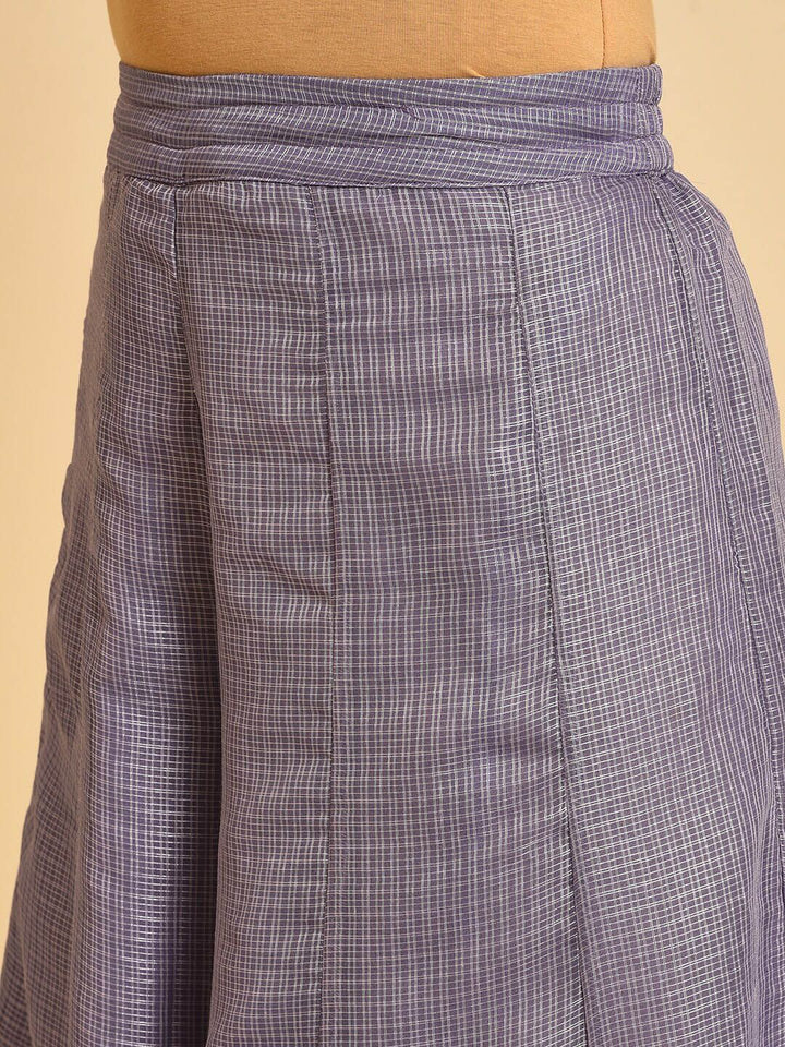 W Women Checked Ethnic Palazzos