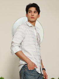 Campus Sutra Men Comfort Fit Multi Striped Spread Collar Cotton Casual Shirt