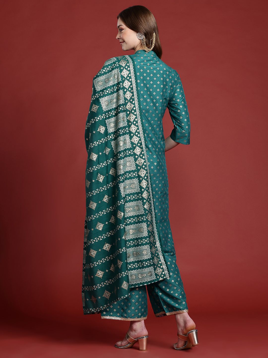 Anouk Ethnic Printed Kurta Set With Dupatta