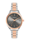 French Connection Women Embellished Dial & Stainless Steel Bracelet Style Straps Analogue Watch FCN099RTM