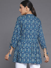 Libas Ethnic Motifs Printed Mandarin Collar Tie Up A-Line Kurti