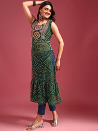 KALINI Bandhani Printed Regular Georgette A-Line Kurta