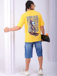 The Indian Garage Co Men Back Printed Boxy Oversized Round Neck T-shirt