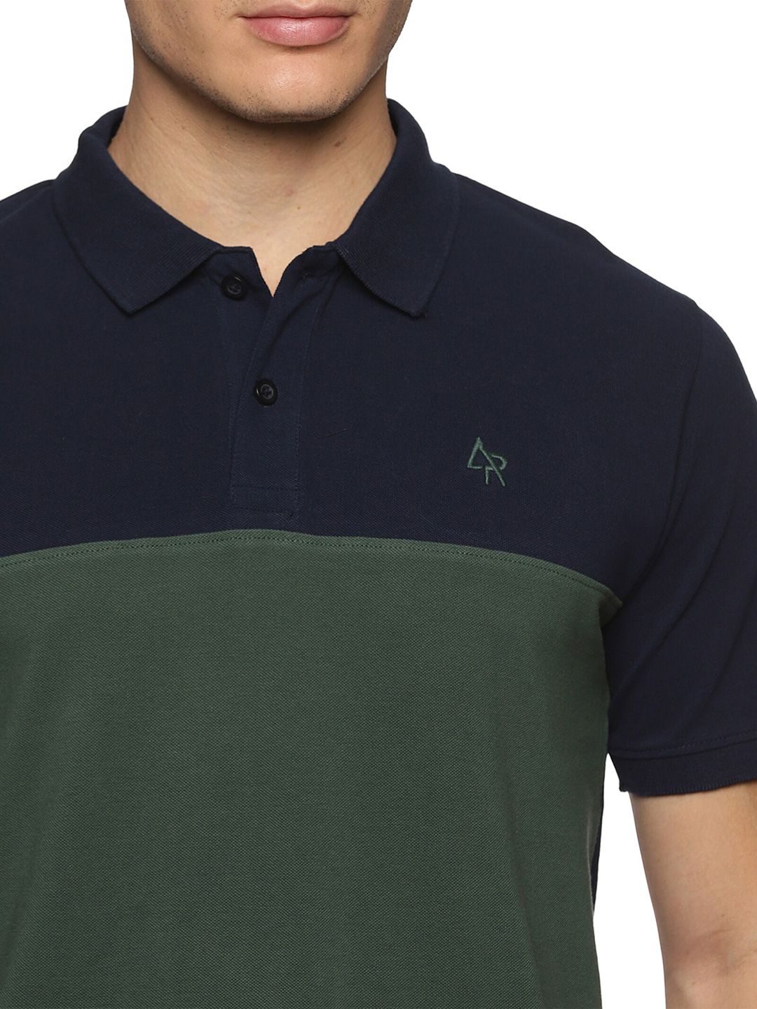 ADRO Colourblocked Cotton Polo Collar T-shirt