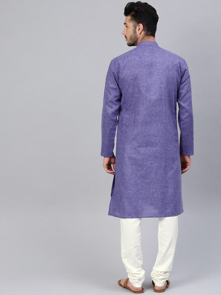 SOJANYA Mandarin Collar Patch Poket Linen Kapas Lurus Kurta