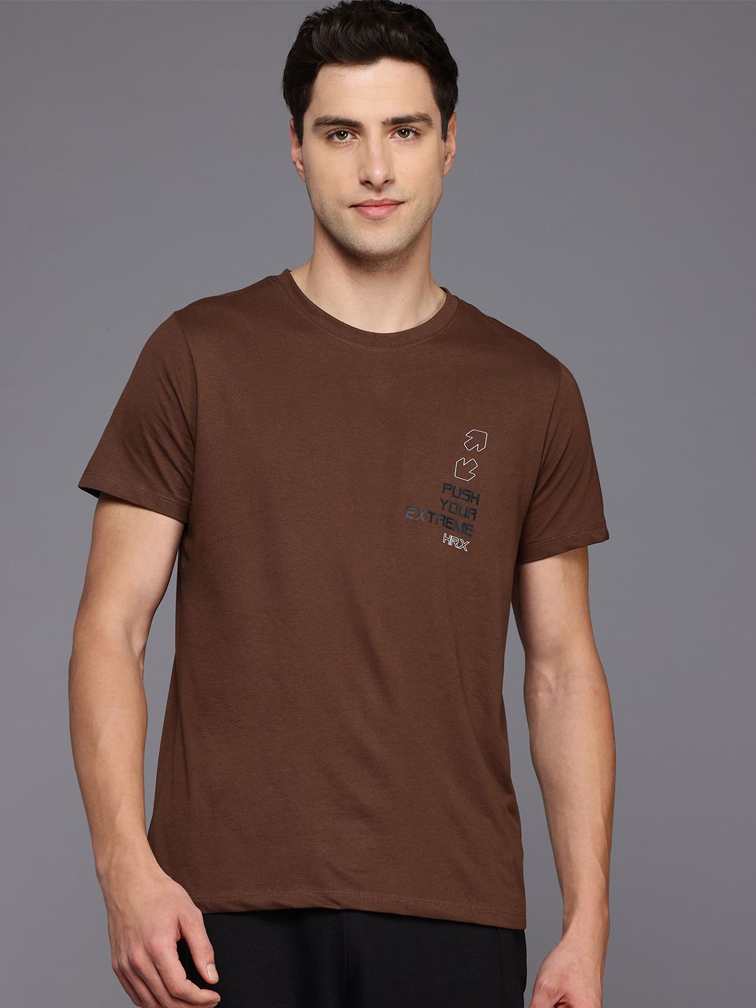 HRX by Hrithik Roshan Typography Printed Pure Cotton Training T-shirt