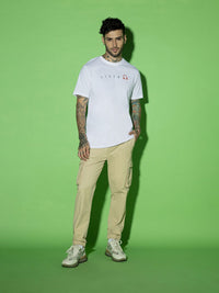 Bewakoof Men White Typography Printed Pure Cotton T-shirt