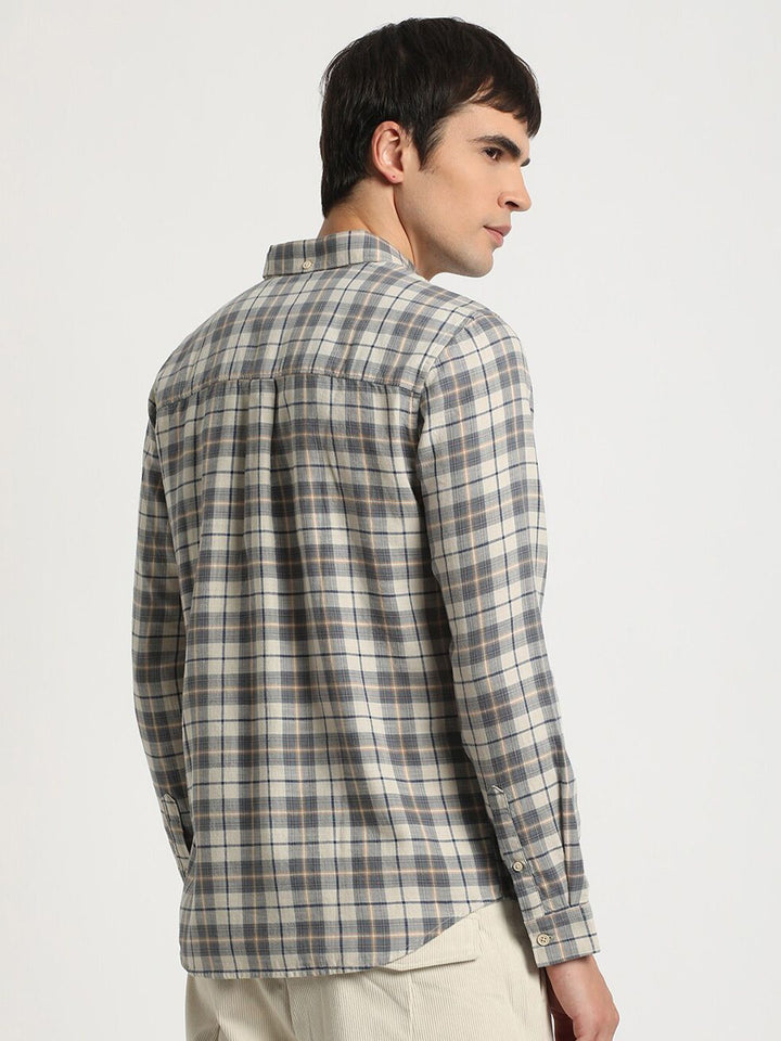 THE BEAR HOUSE Checked Slim Fit Pure Cotton Shirt
