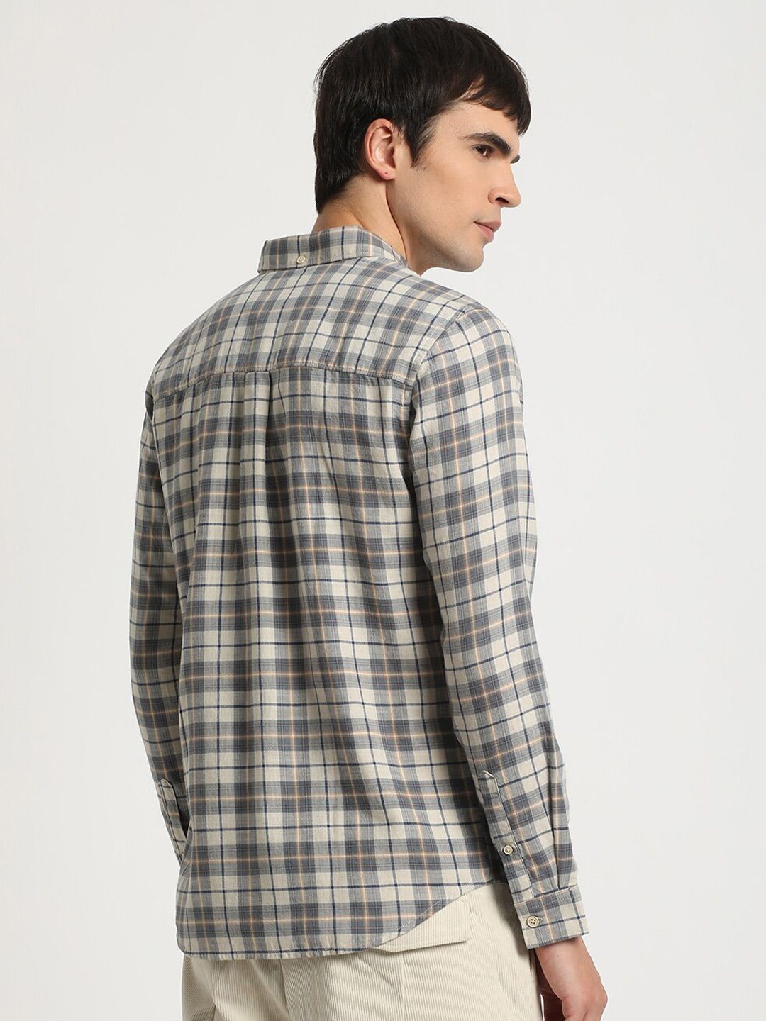 THE BEAR HOUSE Checked Slim Fit Pure Cotton Shirt
