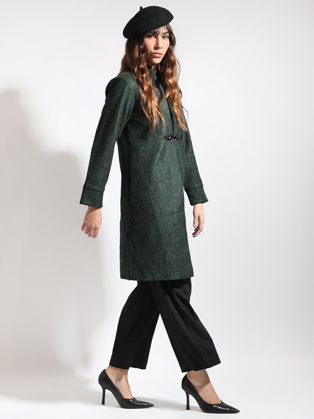 RAREISM Floral Longline Open Front Jacket