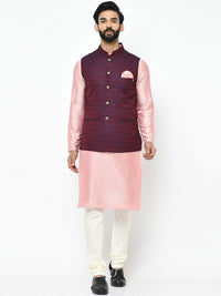 KISAH Men Textured Zari  Regular Fit Nehru Jacket