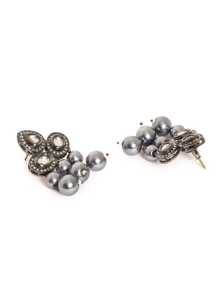 Priyaasi Silver-Plated Kundan Studded Studs Contemporary