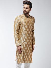 SOJANYA Men Brown Embroidered Straight Kurta