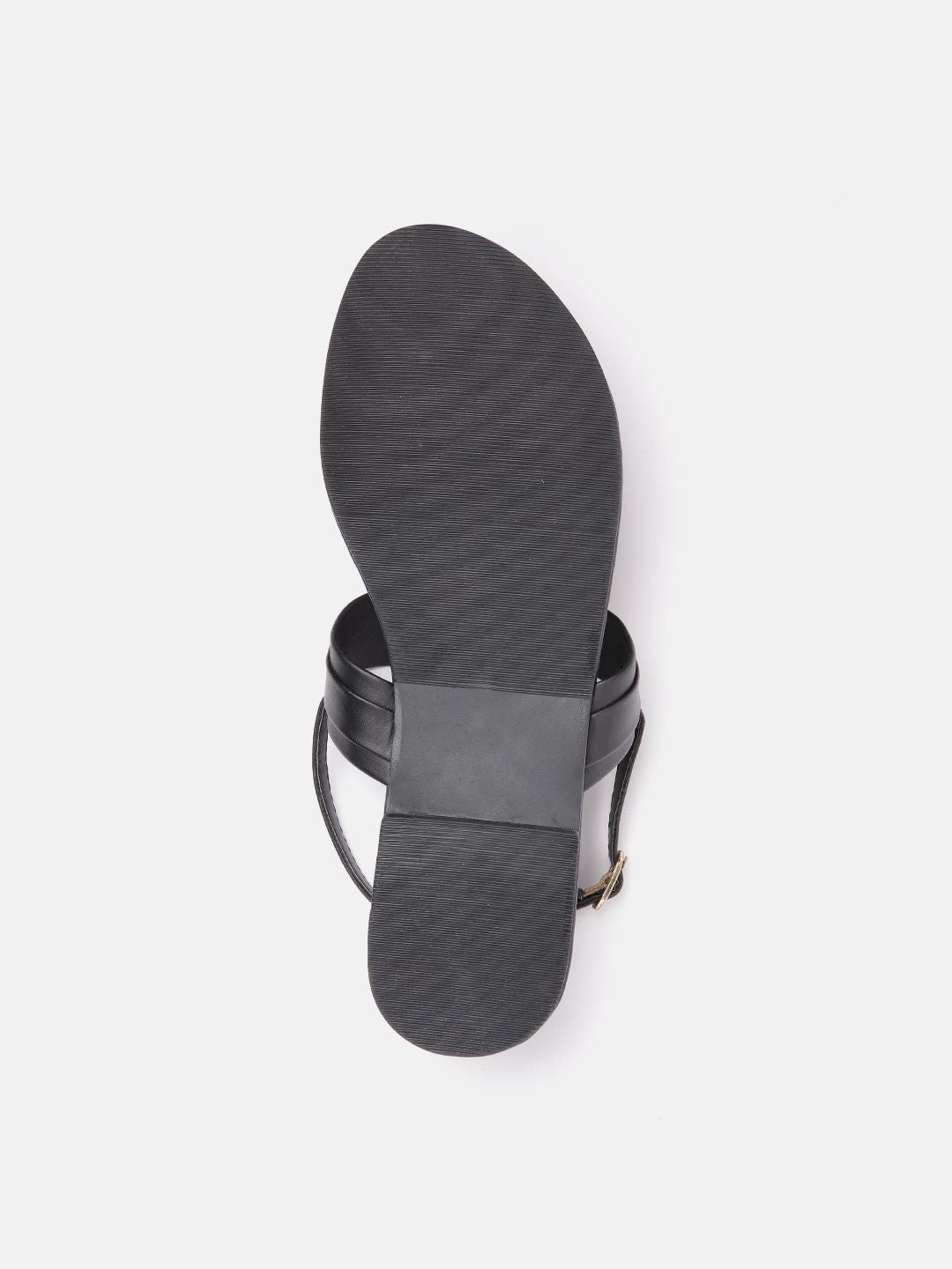 DressBerry Women Solid T-Strap Flats with Buckle Detail
