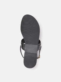 DressBerry Women Solid T-Strap Flats with Buckle Detail