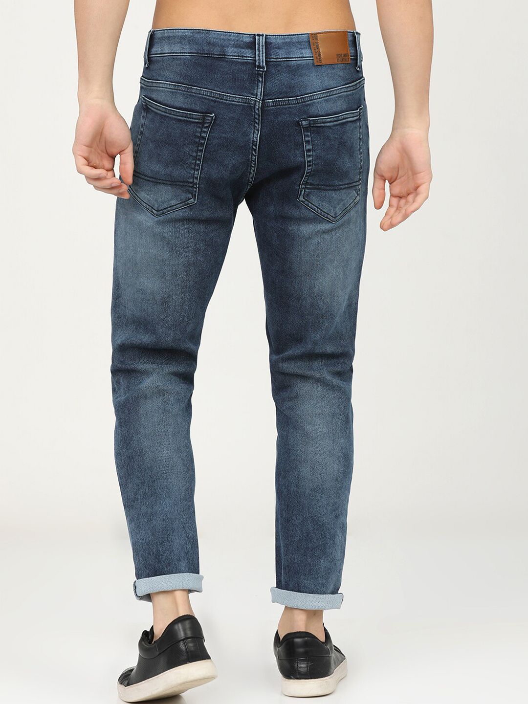 HIGHLANDER Men Blue Tapered Fit Heavy Fade Stretchable Jeans