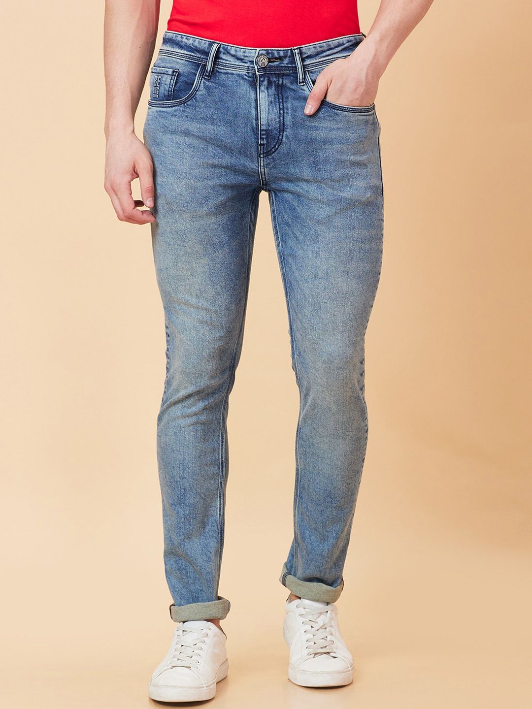 Being Human Men Slim Fit Heavy Fade Clean Look Stretchable Jeans