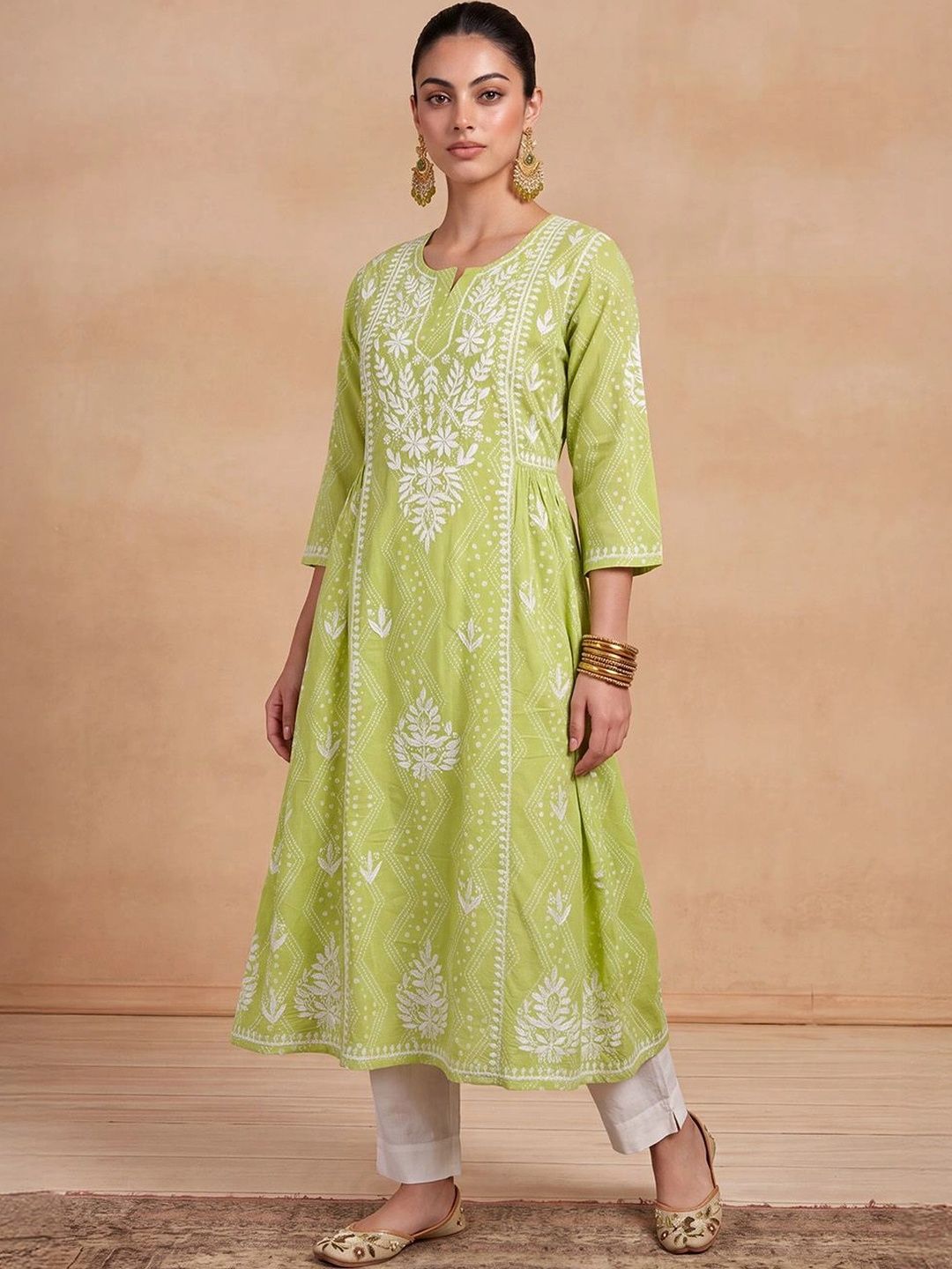 House of Chikankari Women Ethnic Motifs Embroidered Chikankari Kurta