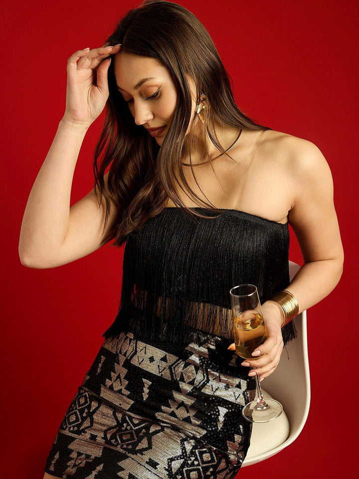 STREET 9 Strapless Tube Crop Top