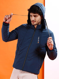 The Indian Garage Co Men Colourblock Hooded Puffer Jacket