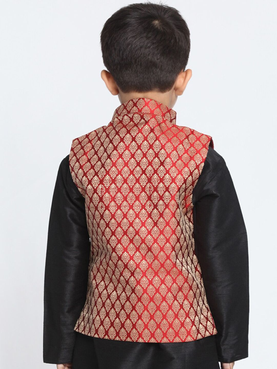 VASTRAMAY Boys Woven-Designed Nehru Jacket
