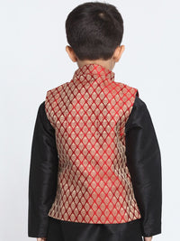 VASTRAMAY Boys Woven-Designed Nehru Jacket