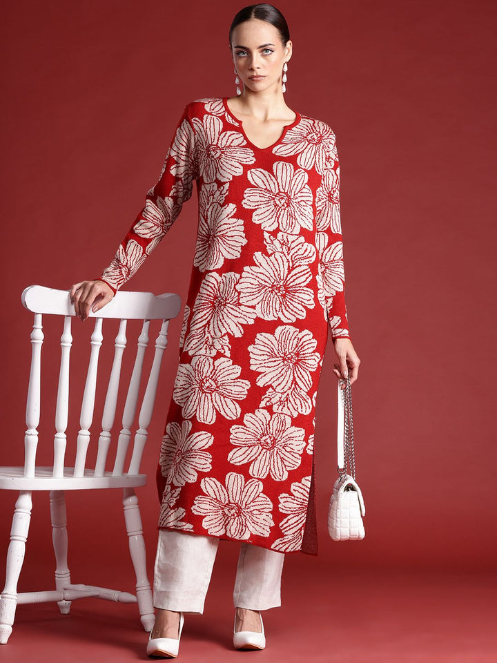 all about you Floral Woven Design Kurta