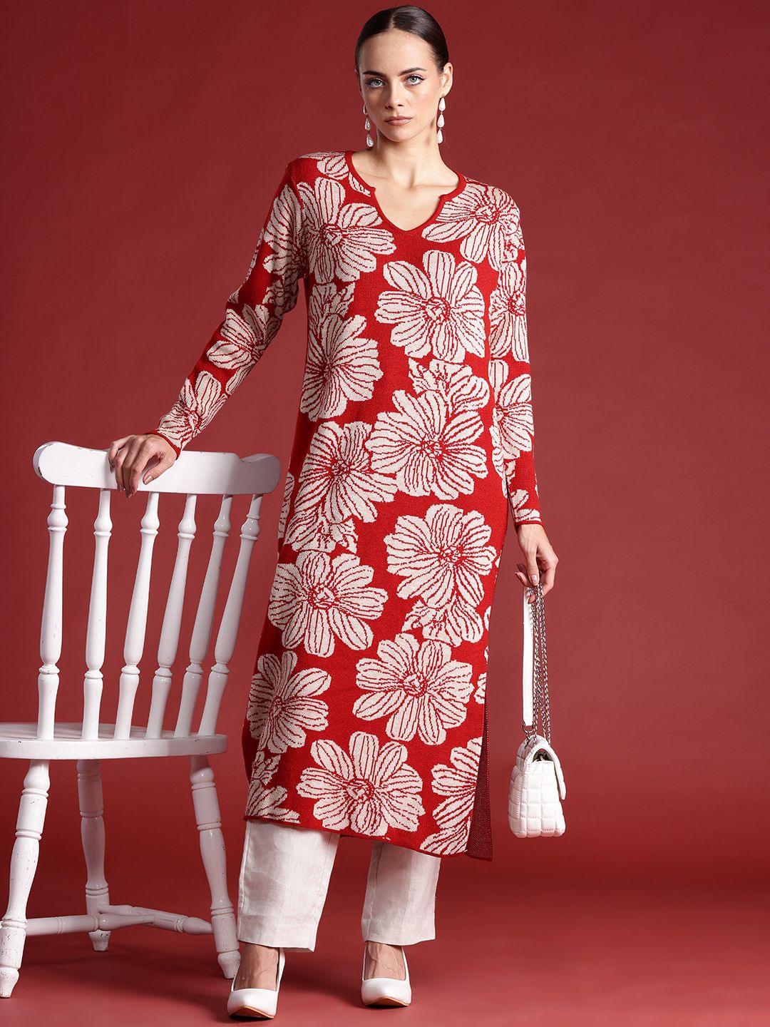 all about you Floral Woven Design Kurta