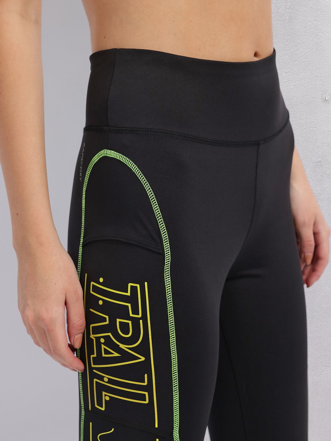 HRX by Hrithik Roshan Women Typography Printed Rapid-Dry Cropped Running Tights