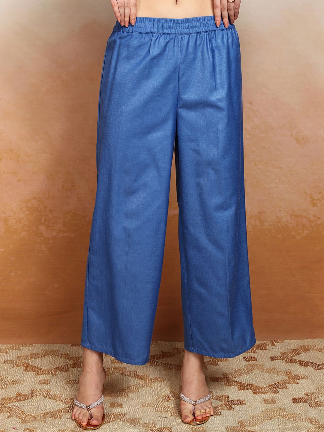 Vishudh Embroidered Straight Kurta With Palazzo & Dupatta