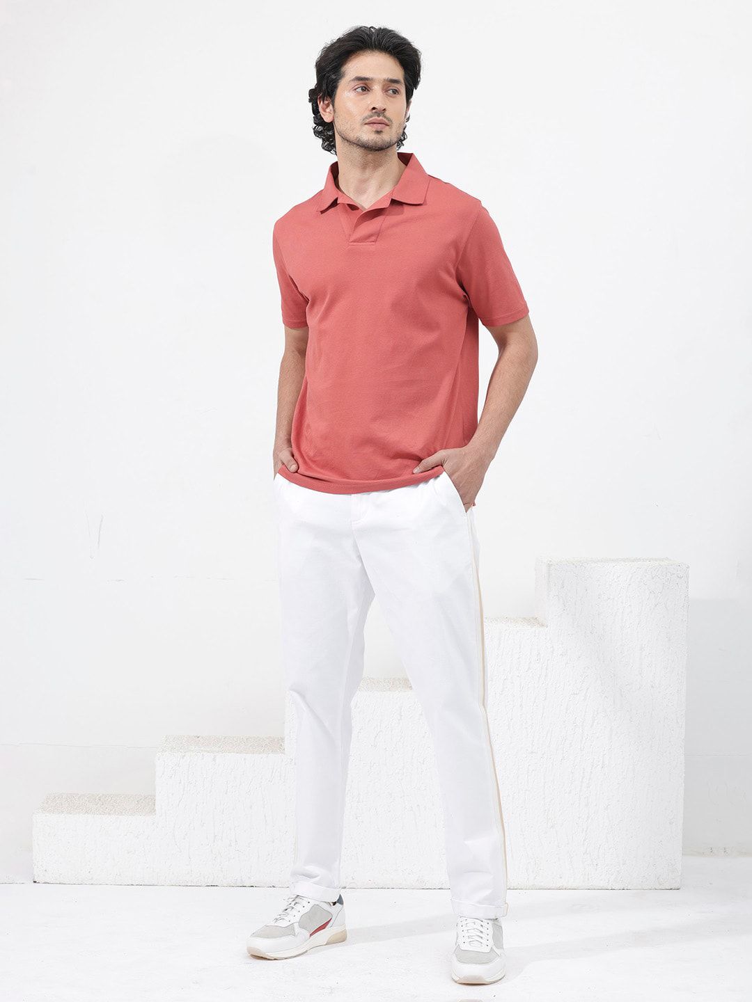 RARE RABBIT Men Brillio Regular Fit Polo Collar T-Shirt