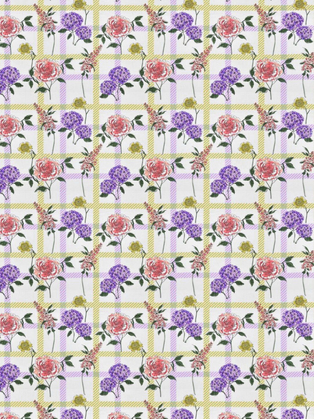 BOMBAY DYEING Florentine White Floral Pure Cotton 144TC Queen Bedsheet Set 2.28 m X 2.54 m