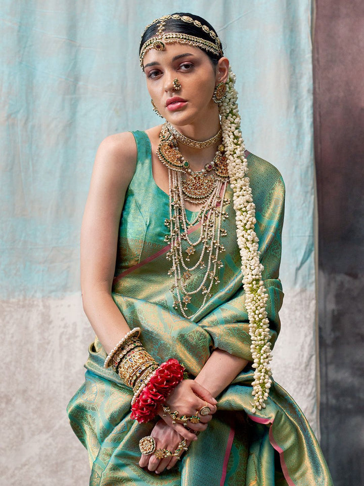 Saree mall Woven Design Zari Kanjeevaram Sarees