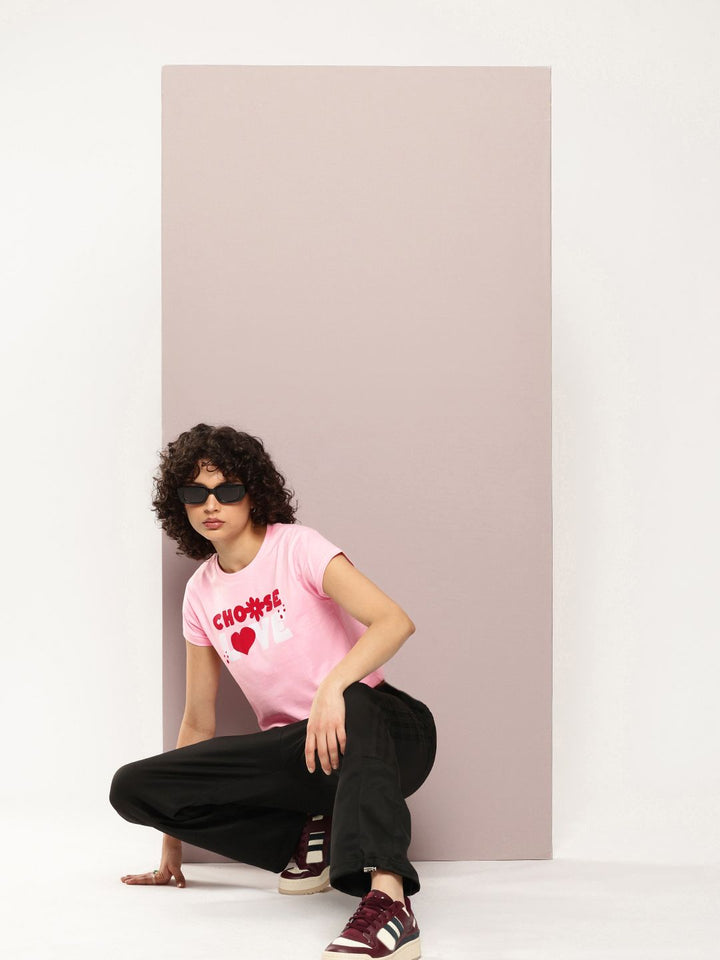 DILLINGER Women Regular Cropped Short Sleeve Printed Tshirt