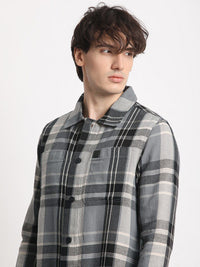 THE BEAR HOUSE Men Checked Regular Fit Cotton Shacket