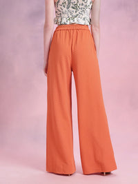 DressBerry Women Textured Wide Leg Trousers