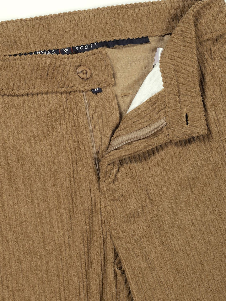 Thomas Scott Men Smart Regular Fit Corduroy Cargos