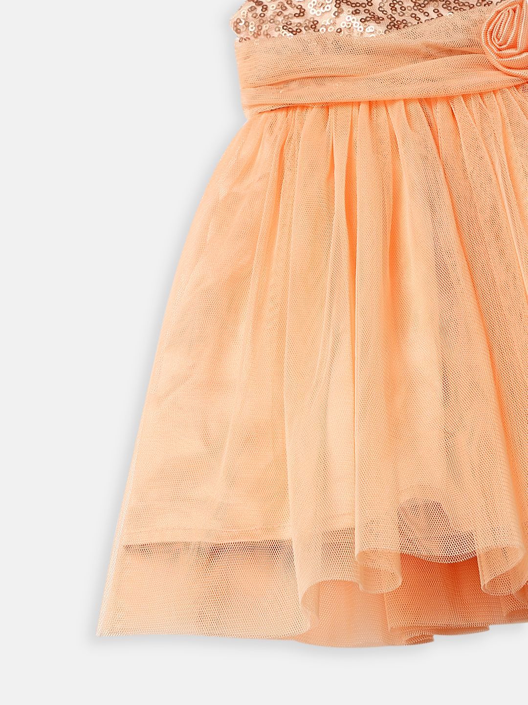 Nautinati Girls' Sequin Mesh Sleeveless Knee Length Party Frock