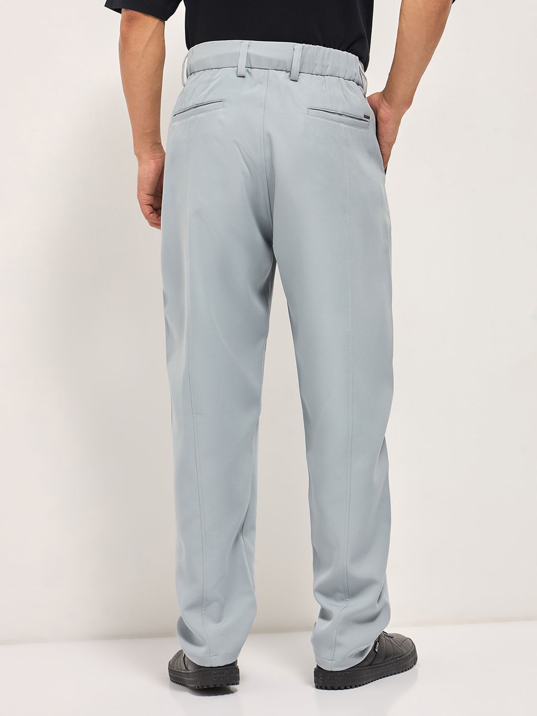 THE BEAR HOUSE Men Solid Baggy Fit Casual Trouser