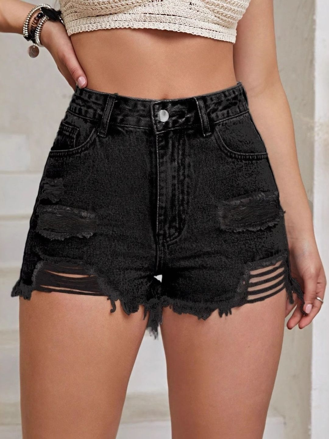 DressBerry Women Solid Skinny Fit Mid-Rise Regular Shorts
