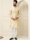 SOJANYA Paisley Sulam Biasa Benang Kerja Cotton Silk Kurta Dengan Pijama