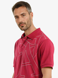 RARE RABBIT Men Typography Printed Polo Collar Cotton T-shirt