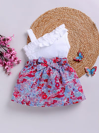 Moms Love Infant Girls Floral Pure Cotton Dress with Bow Detail